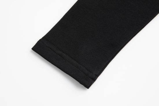Mock Neck Panelled Wrap Top - Black