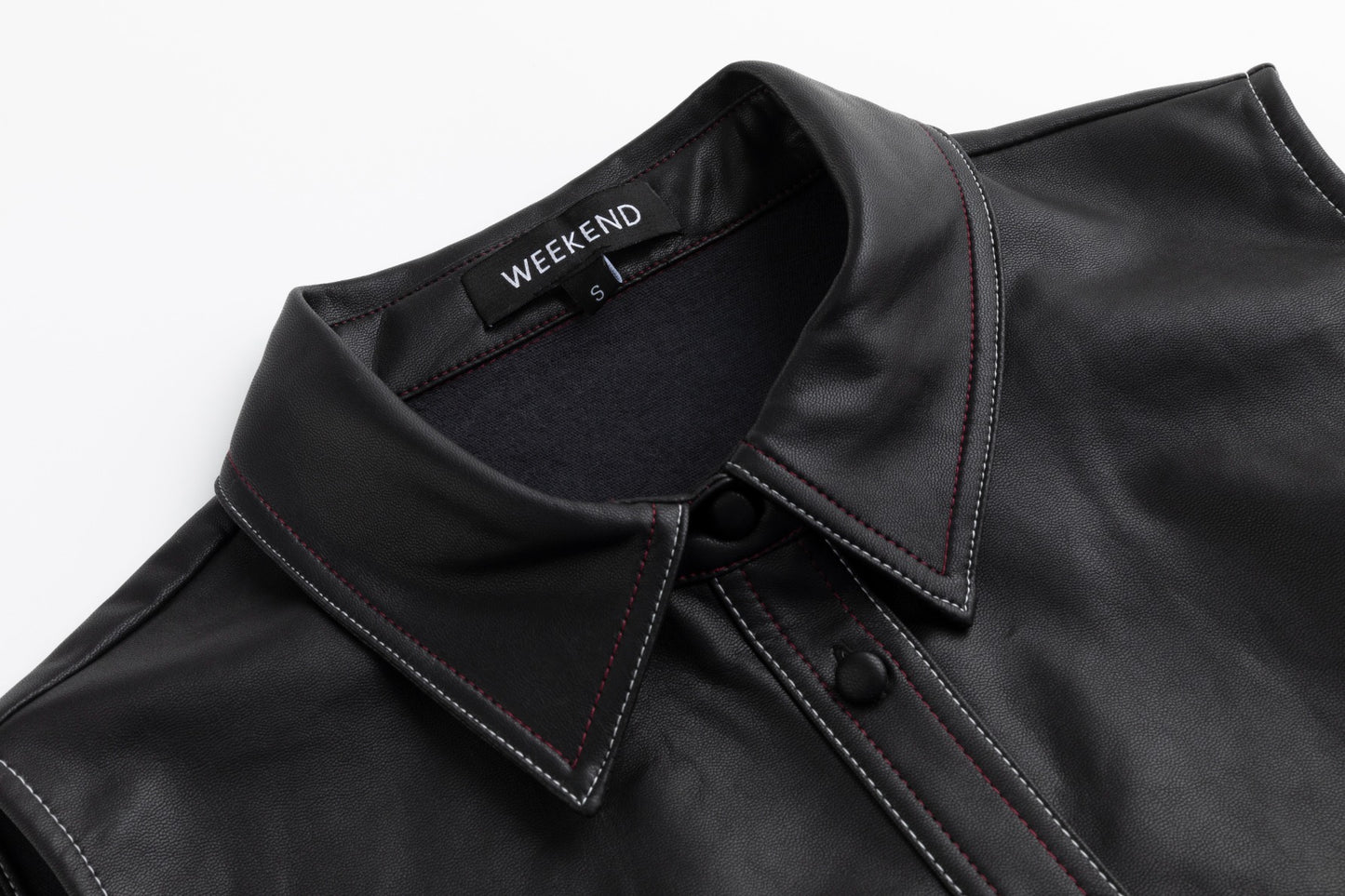 Pleated Leather Jumper - Black