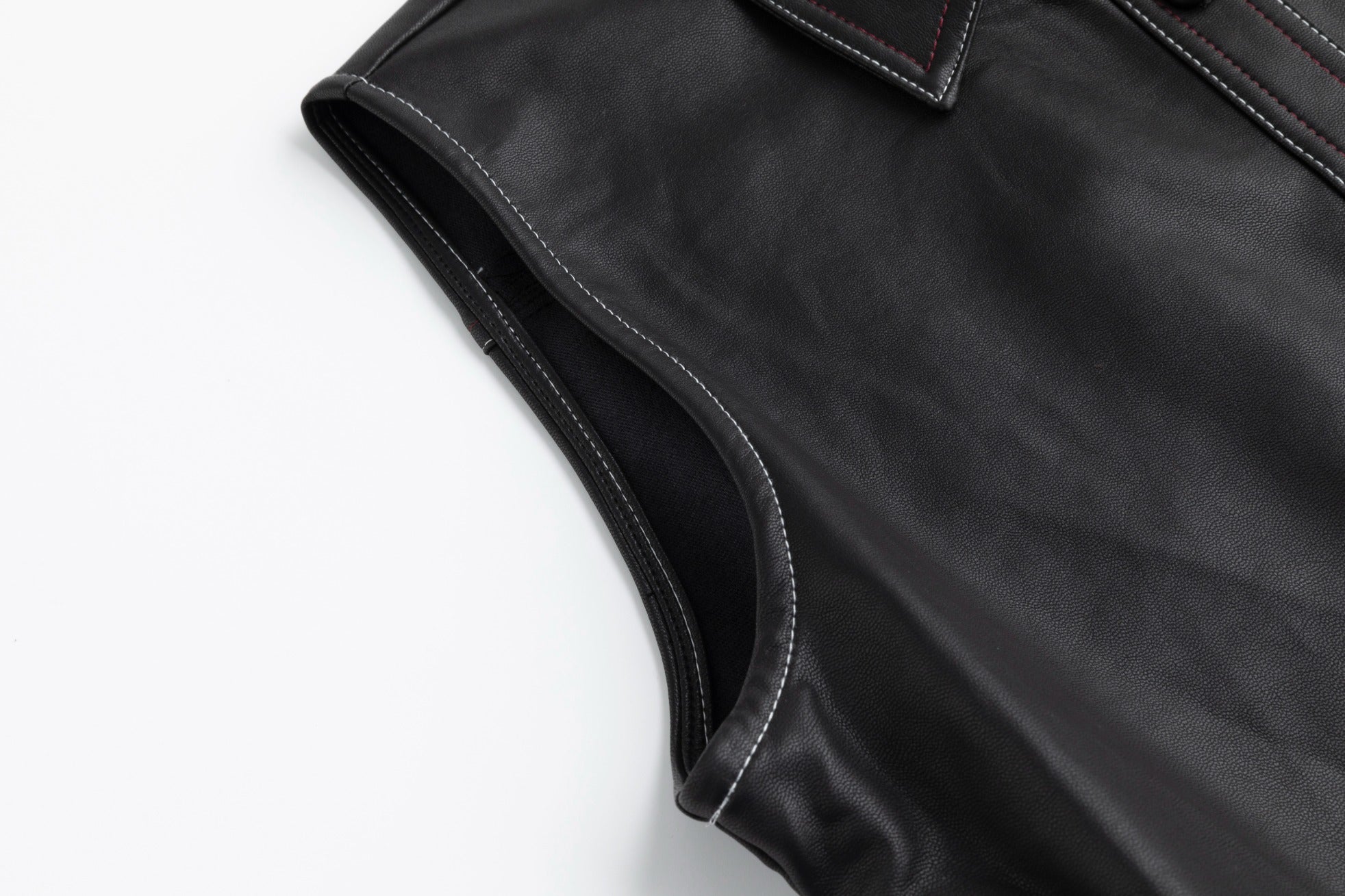 Pleated Leather Jumper - Black