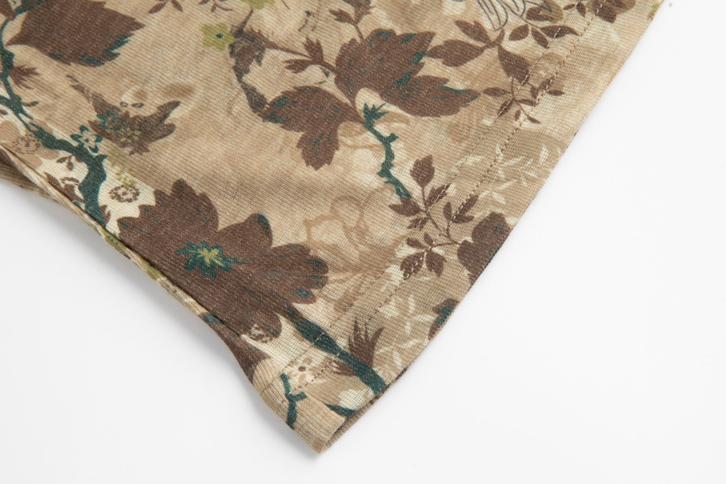 Brown Printed Mock Neck