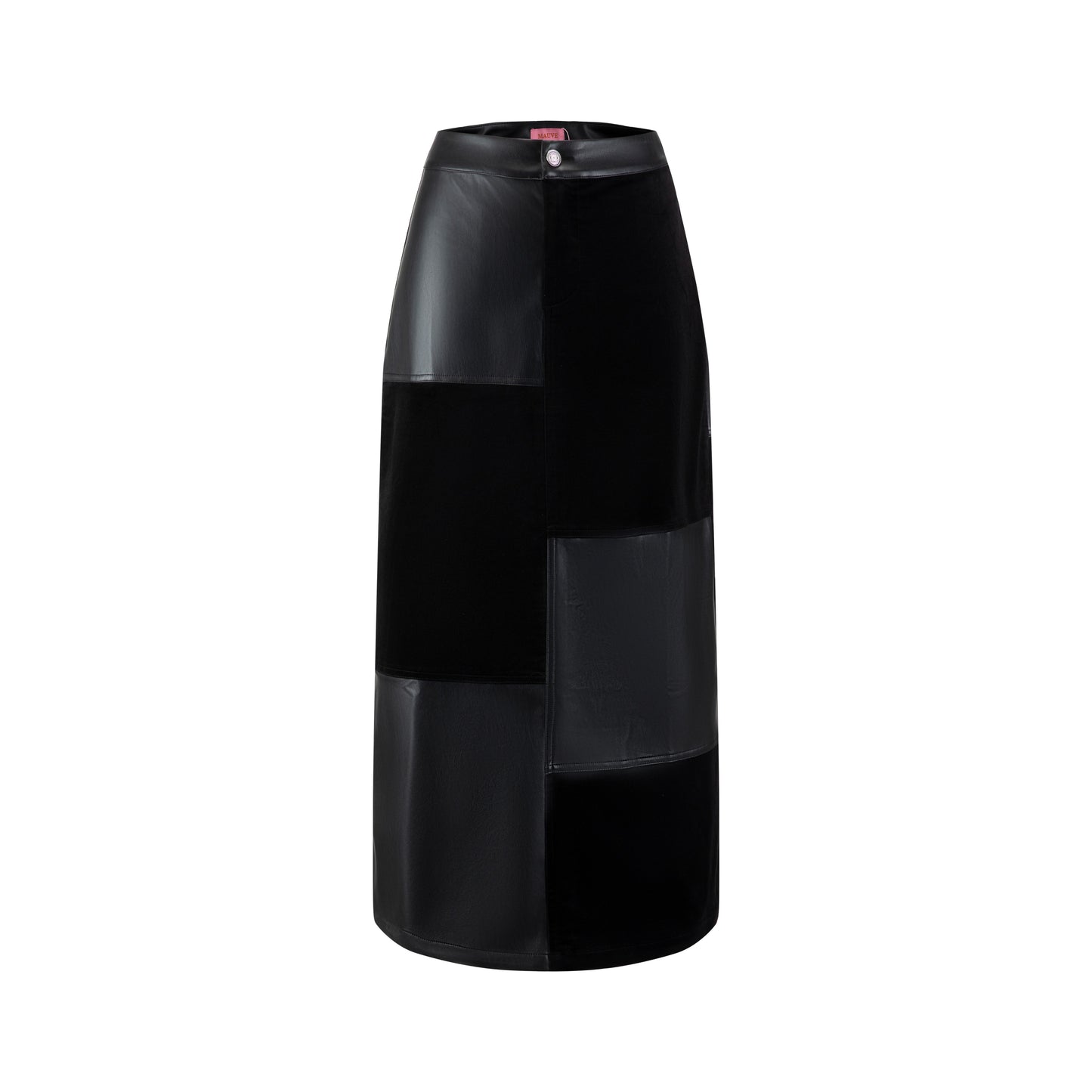 Leather And Suede Patched Skirt