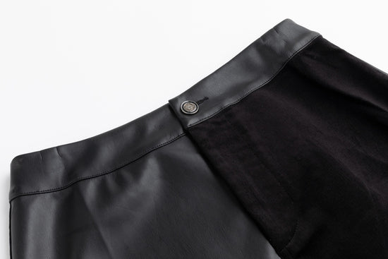 Leather And Suede Patched Skirt