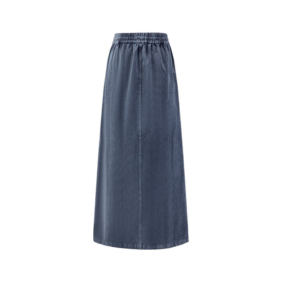 Washed Corduroy Skirt - Blue