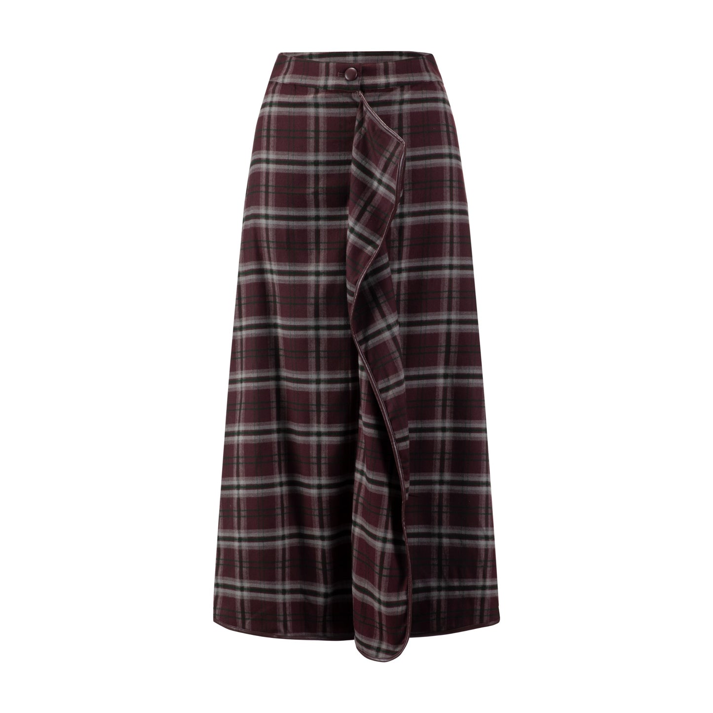 Burgundy Plaid Skirt