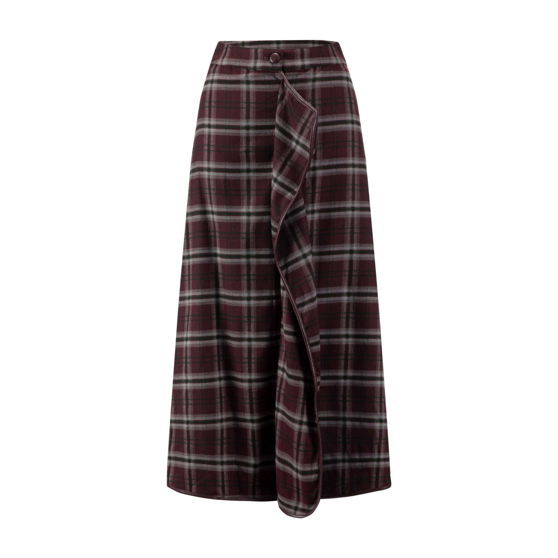 Burgundy Plaid Skirt