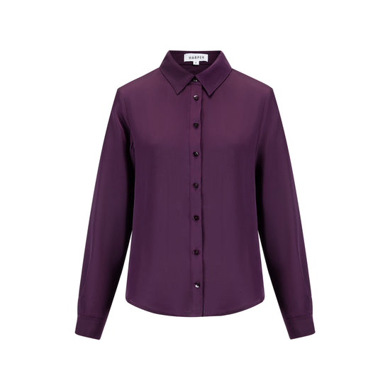 Plum Satin Blouse
