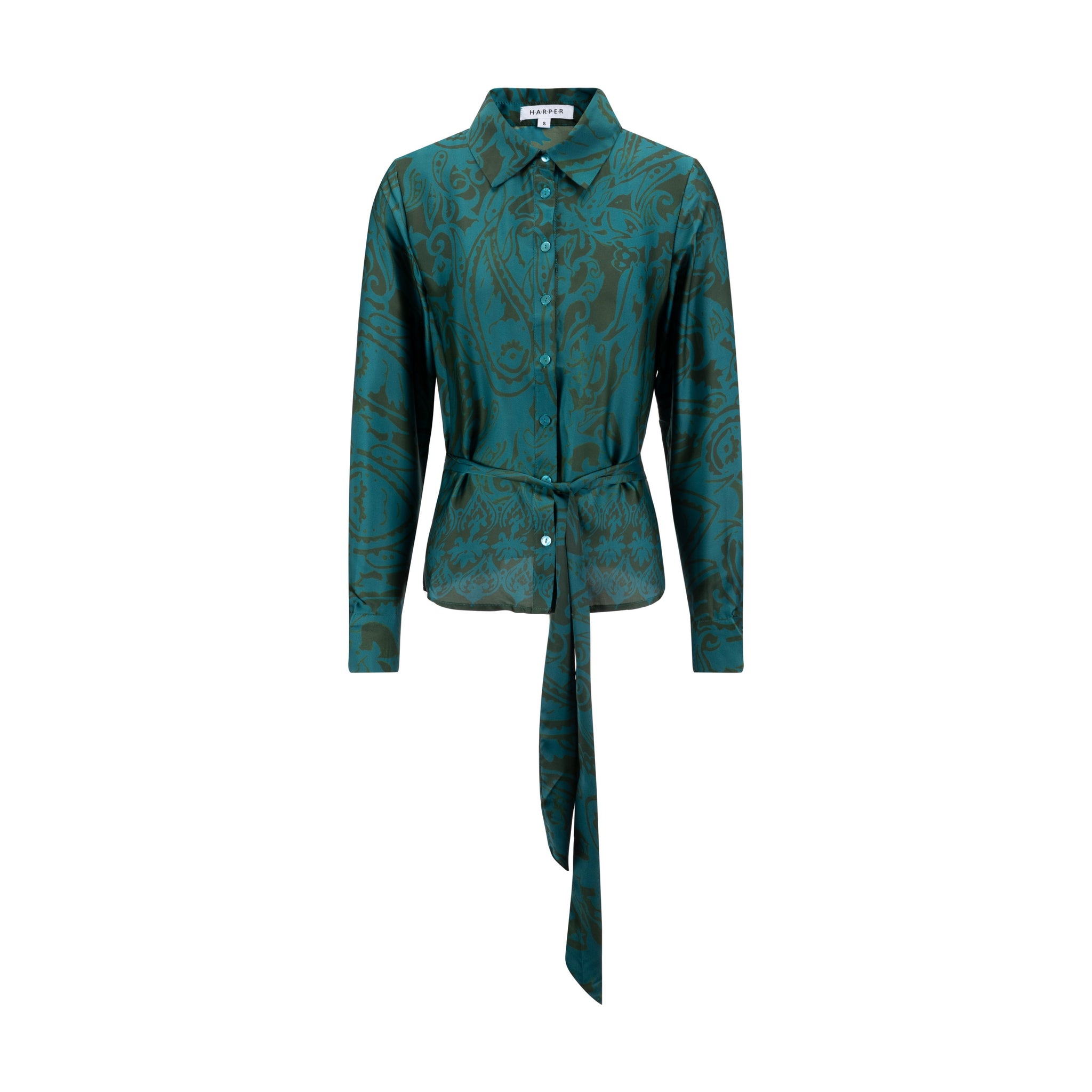 Green And Blue Printed Blouse