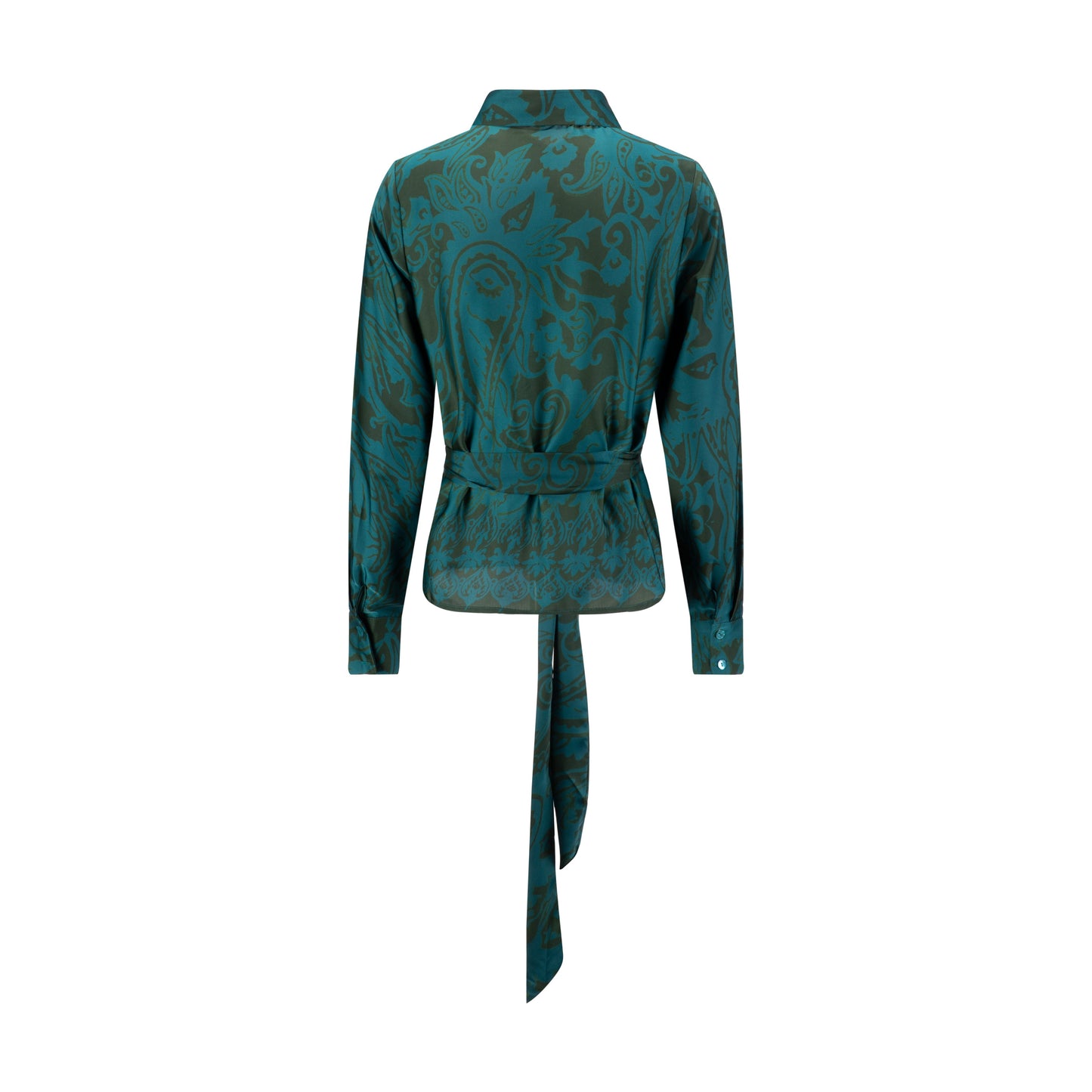 Green And Blue Printed Blouse