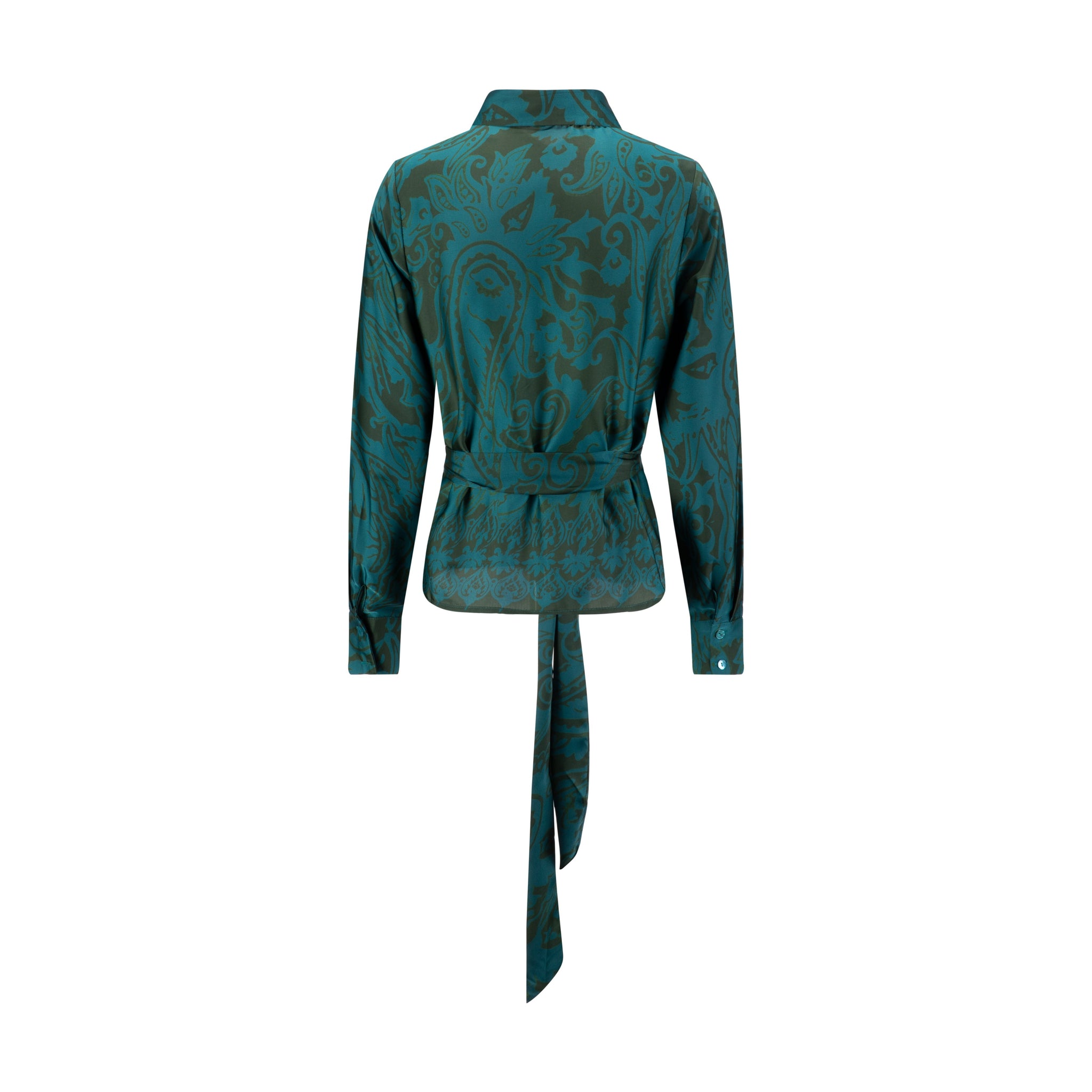 Green And Blue Printed Blouse