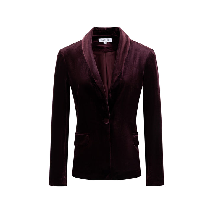 Burgundy Velvet Blazer