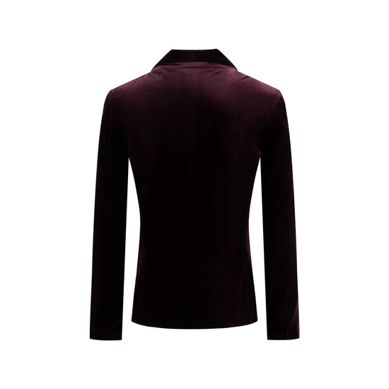 Burgundy Velvet Blazer