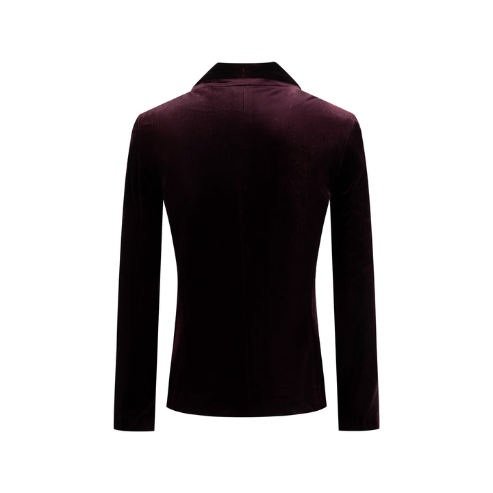 Burgundy Velvet Blazer