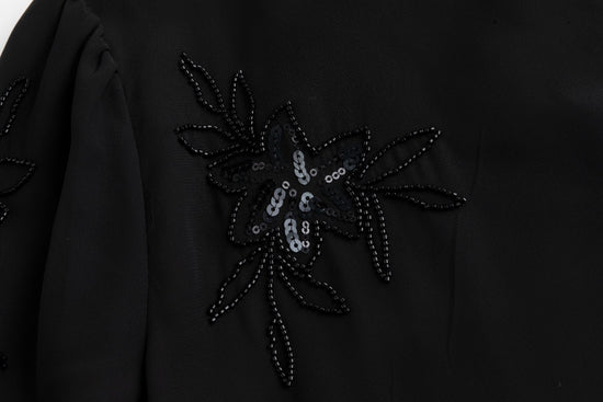 Black Sequin Chiffon Dress