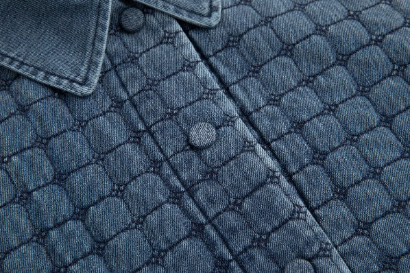 Denim Quilted Vest - Blue