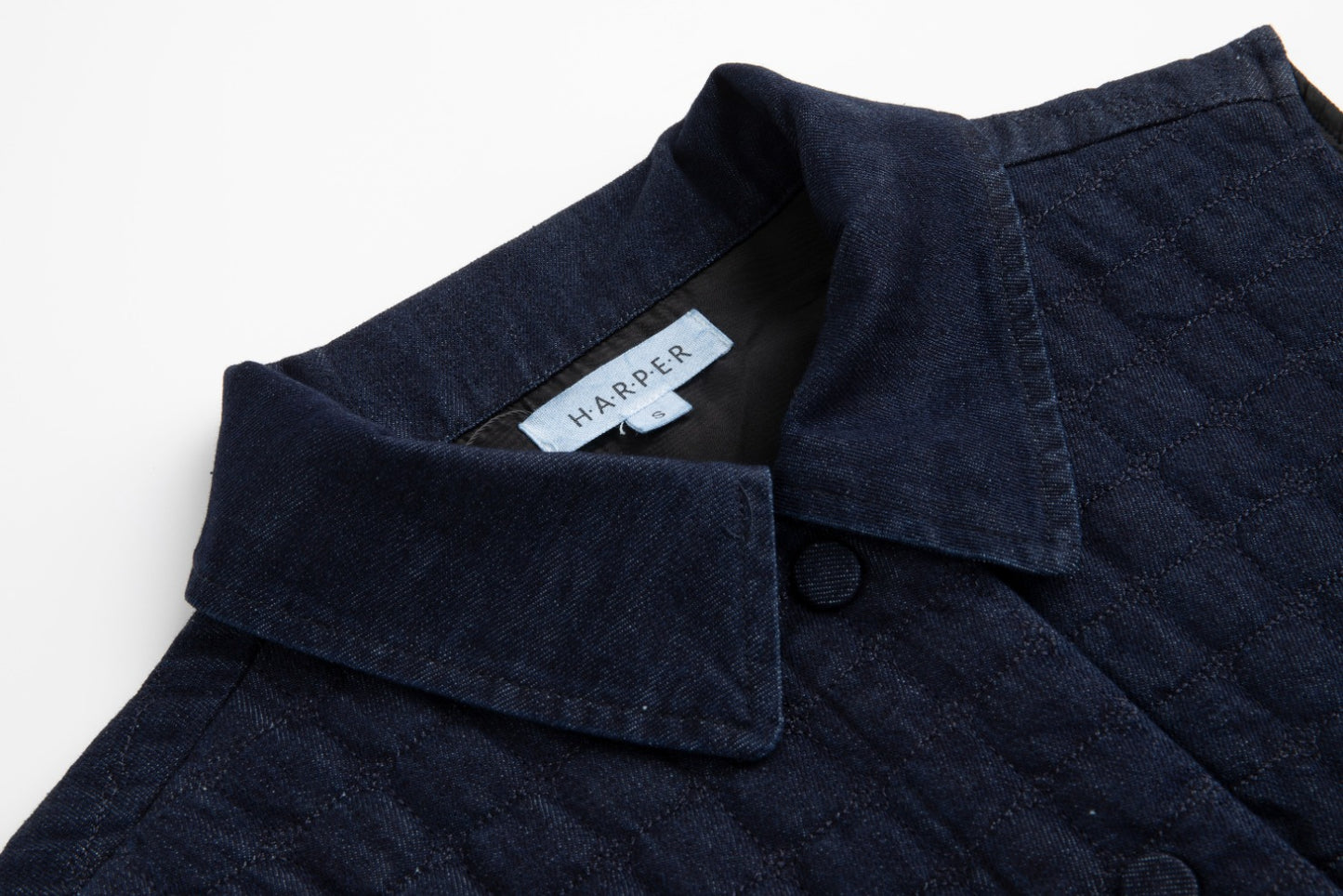 Denim Quilted Vest - Navy