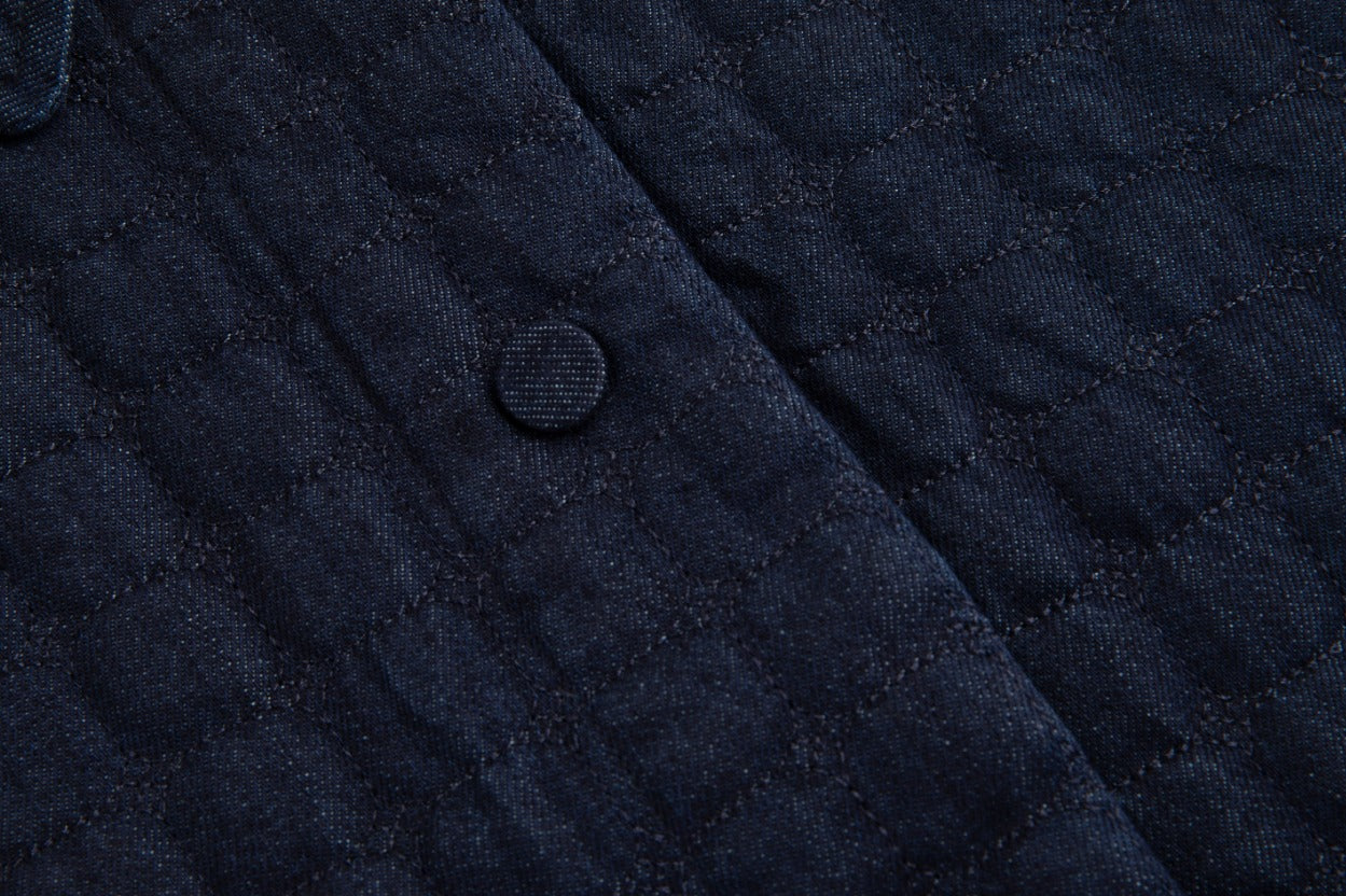 Denim Quilted Vest - Navy