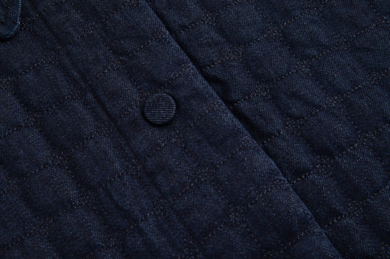 Denim Quilted Vest - Navy