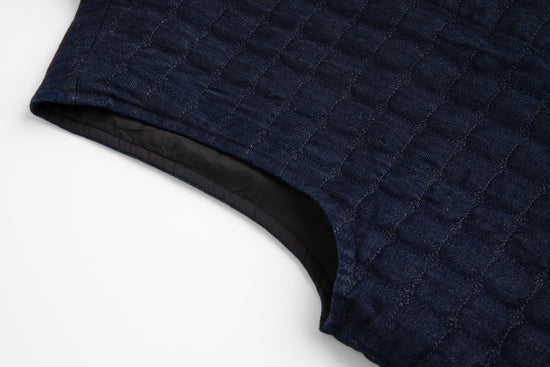 Denim Quilted Vest - Navy