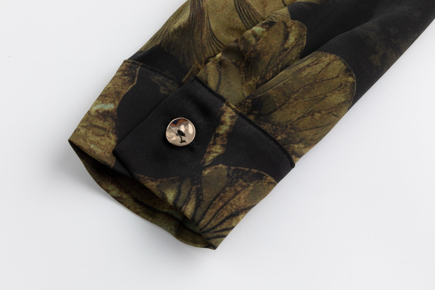 Black And Gold Floral Pleated Dress