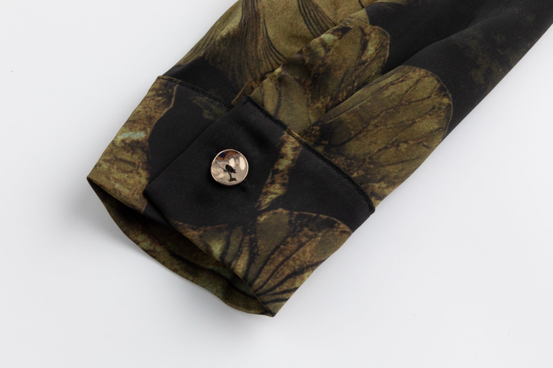 Black And Gold Floral Pleated Dress