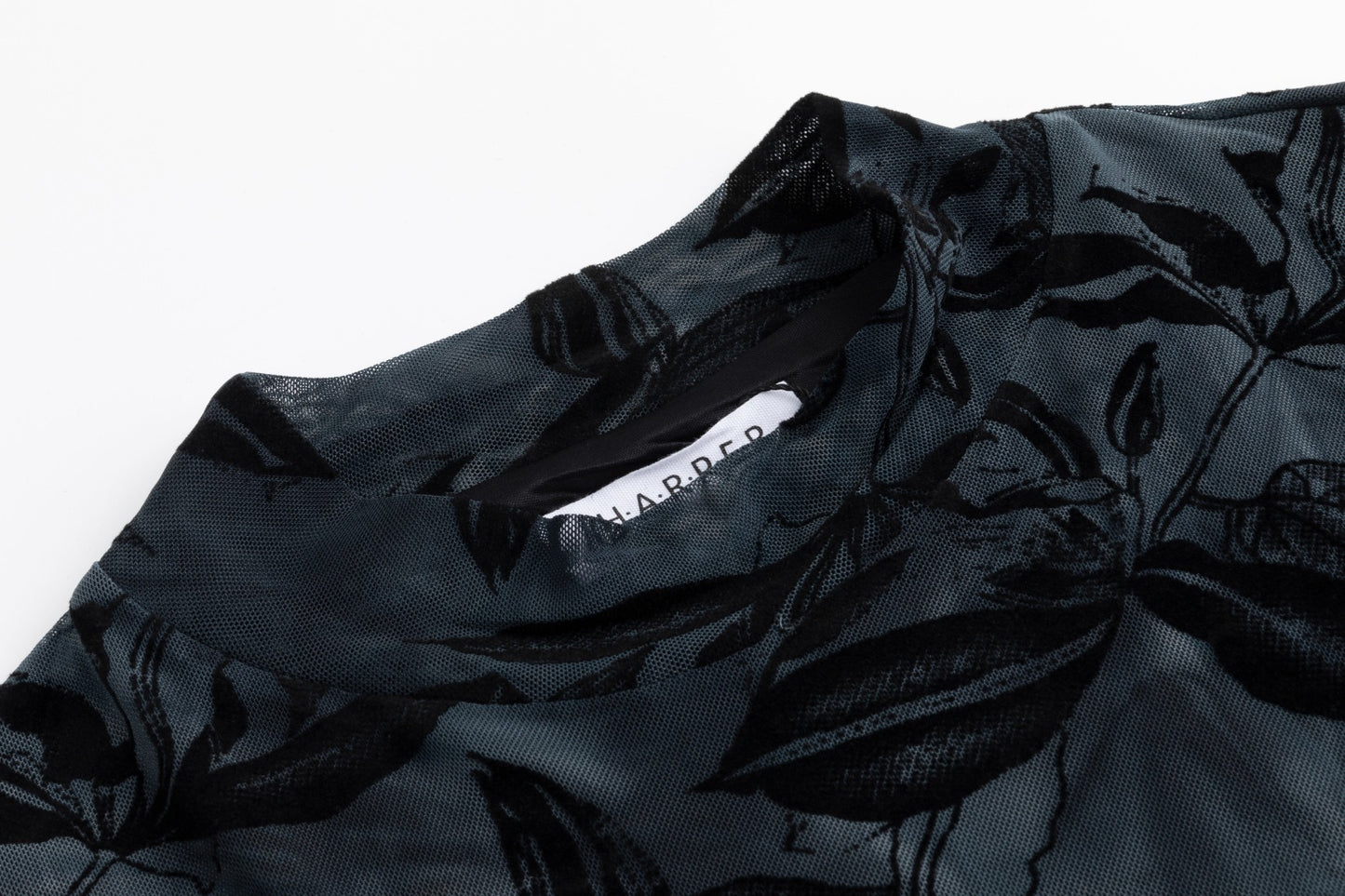 Blue Cut Velvet Floral Layered Dress