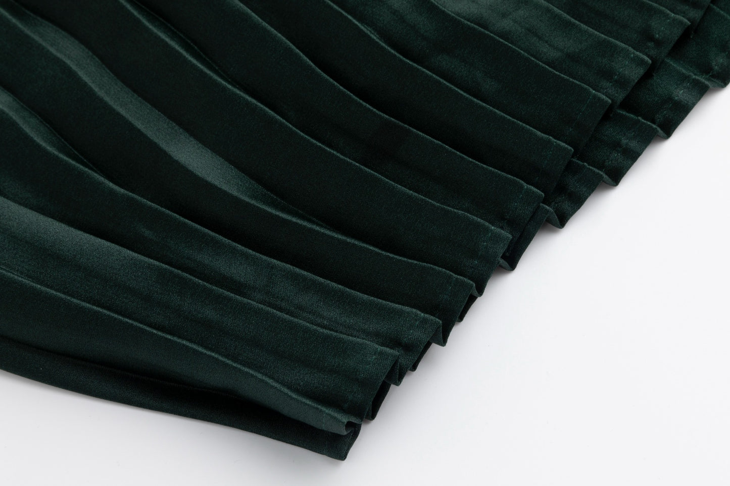 Green Satin Pleated Dress