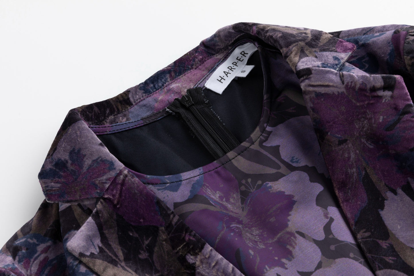 Purple Floral Printed Two Piece Dress