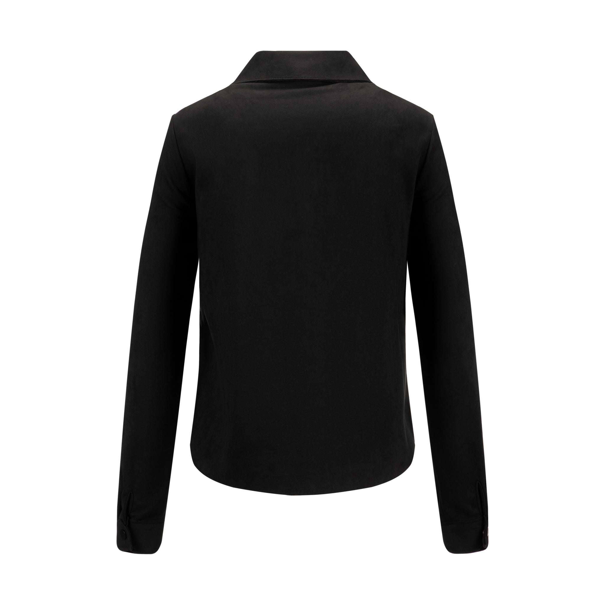 Suede Button Down Top - Black