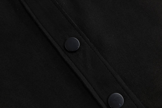 Suede Button Down Top - Black