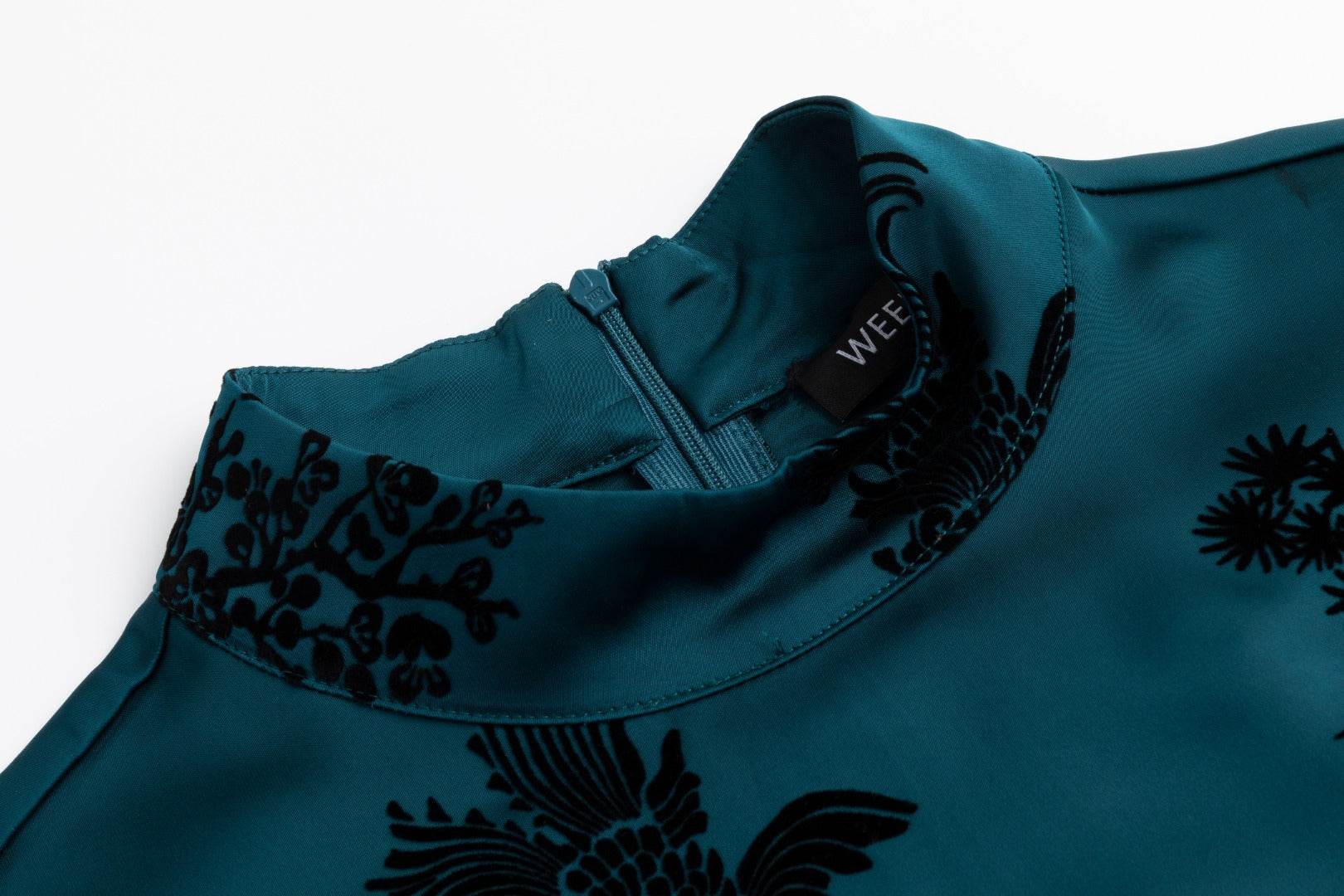 Teal Embroidered Braided Belt Dress