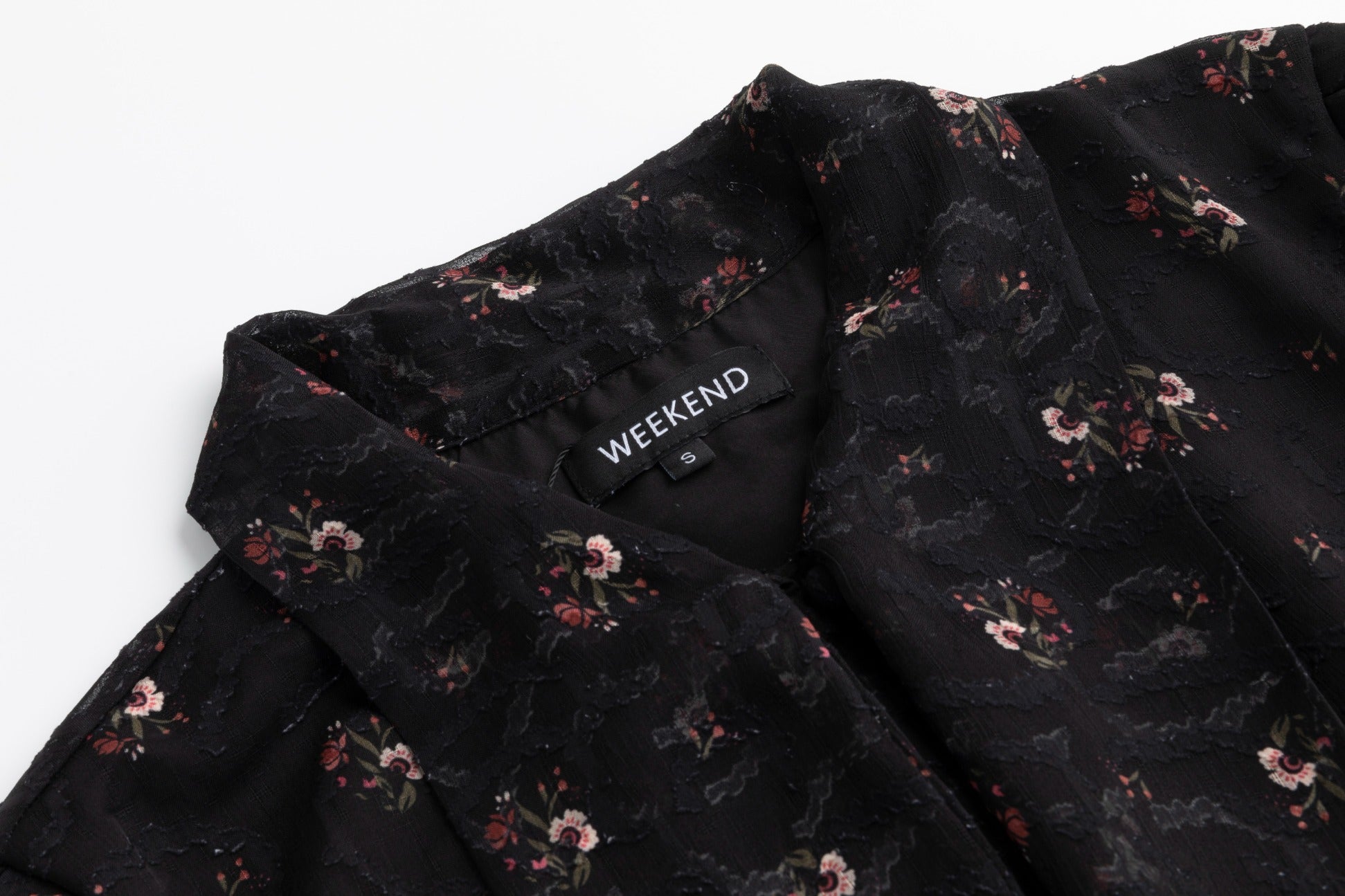 Black Printed Lace Neck Tie Dress