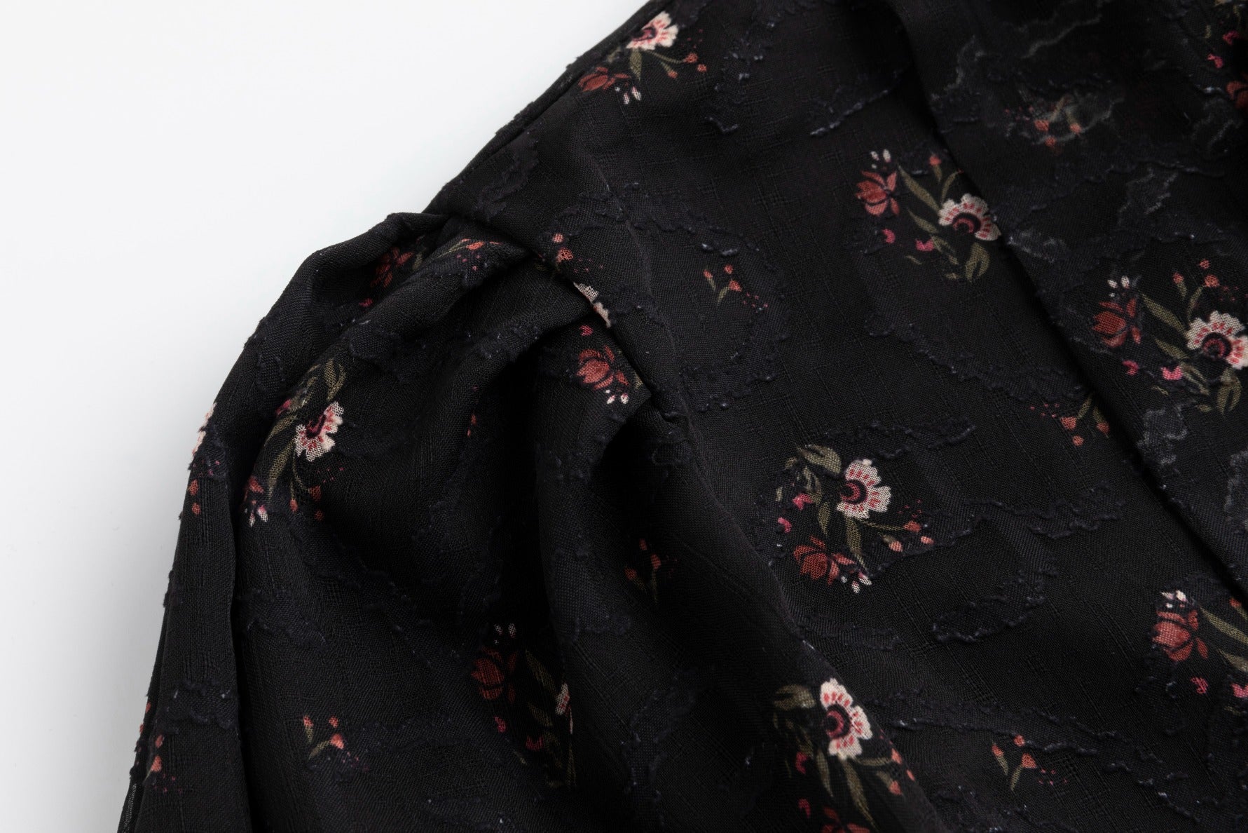 Black Printed Lace Neck Tie Dress