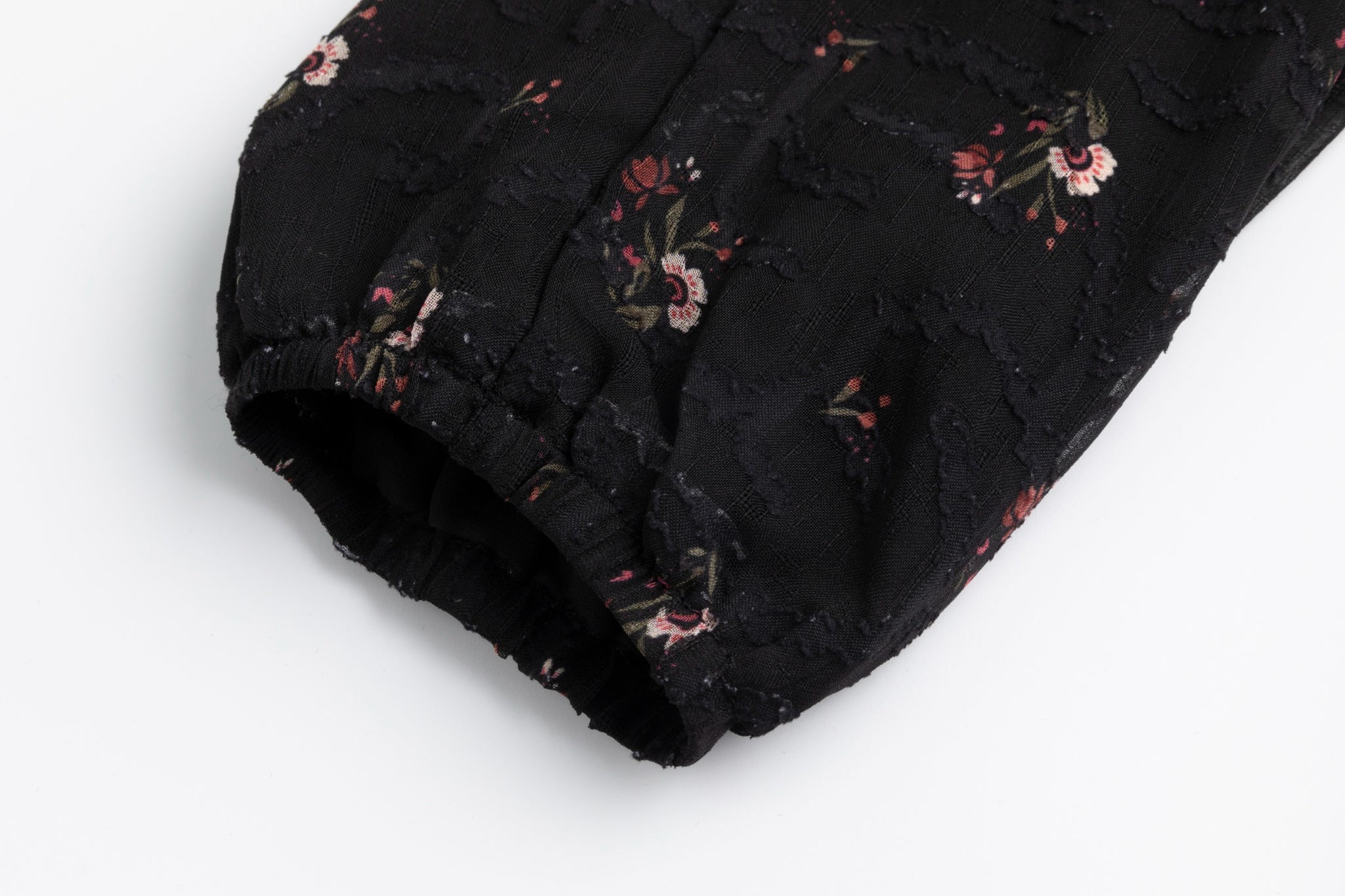 Black Printed Lace Neck Tie Dress