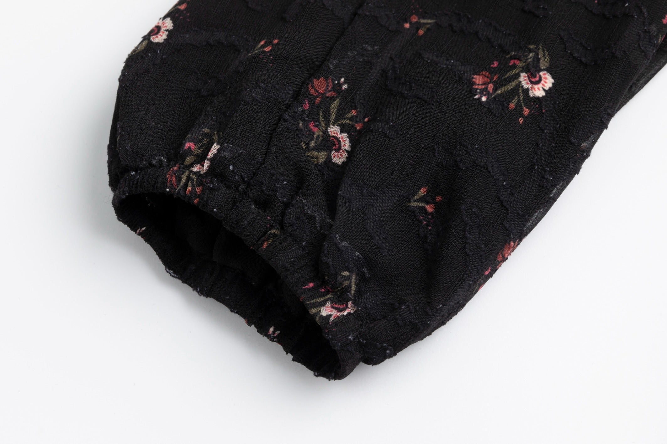 Black Printed Lace Neck Tie Dress