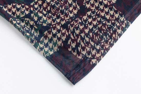 Houndstooth Floral Printed Turtle Neck