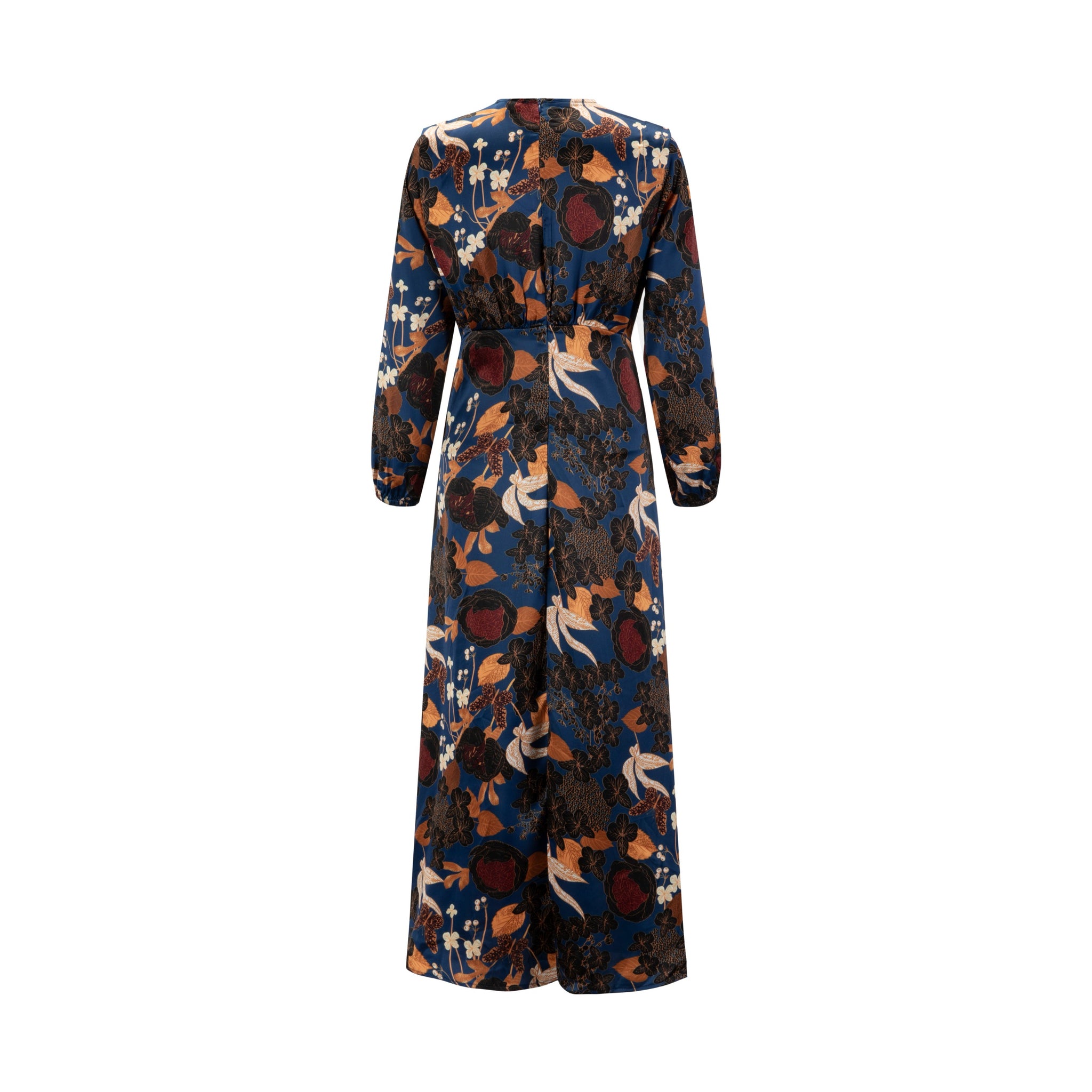 Navy Multicolored Silk Dress
