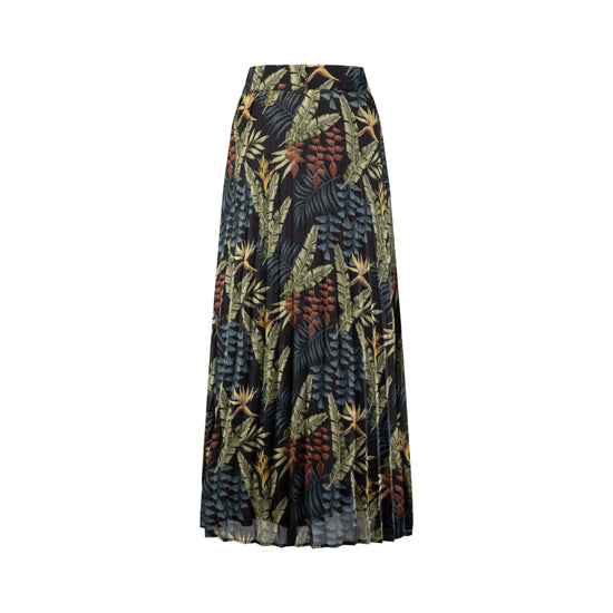 Multi Colored Leaves Printed Skirt
