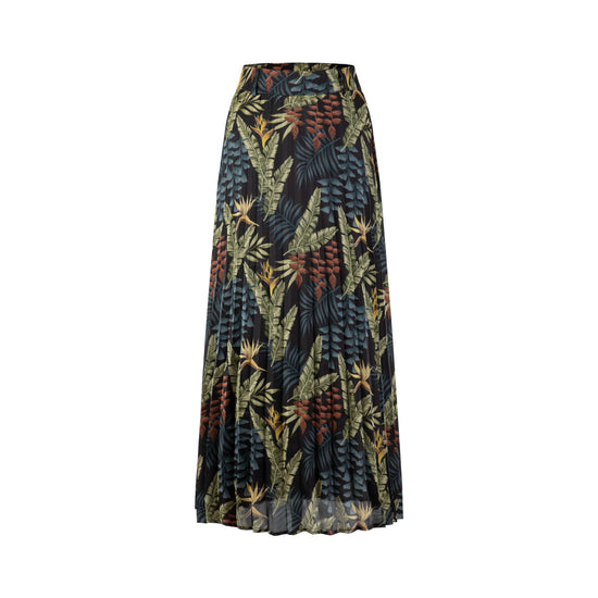 Multi Colored Leaves Printed Skirt