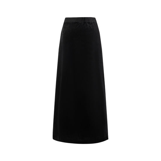 Black Velvet A-Line Skirt