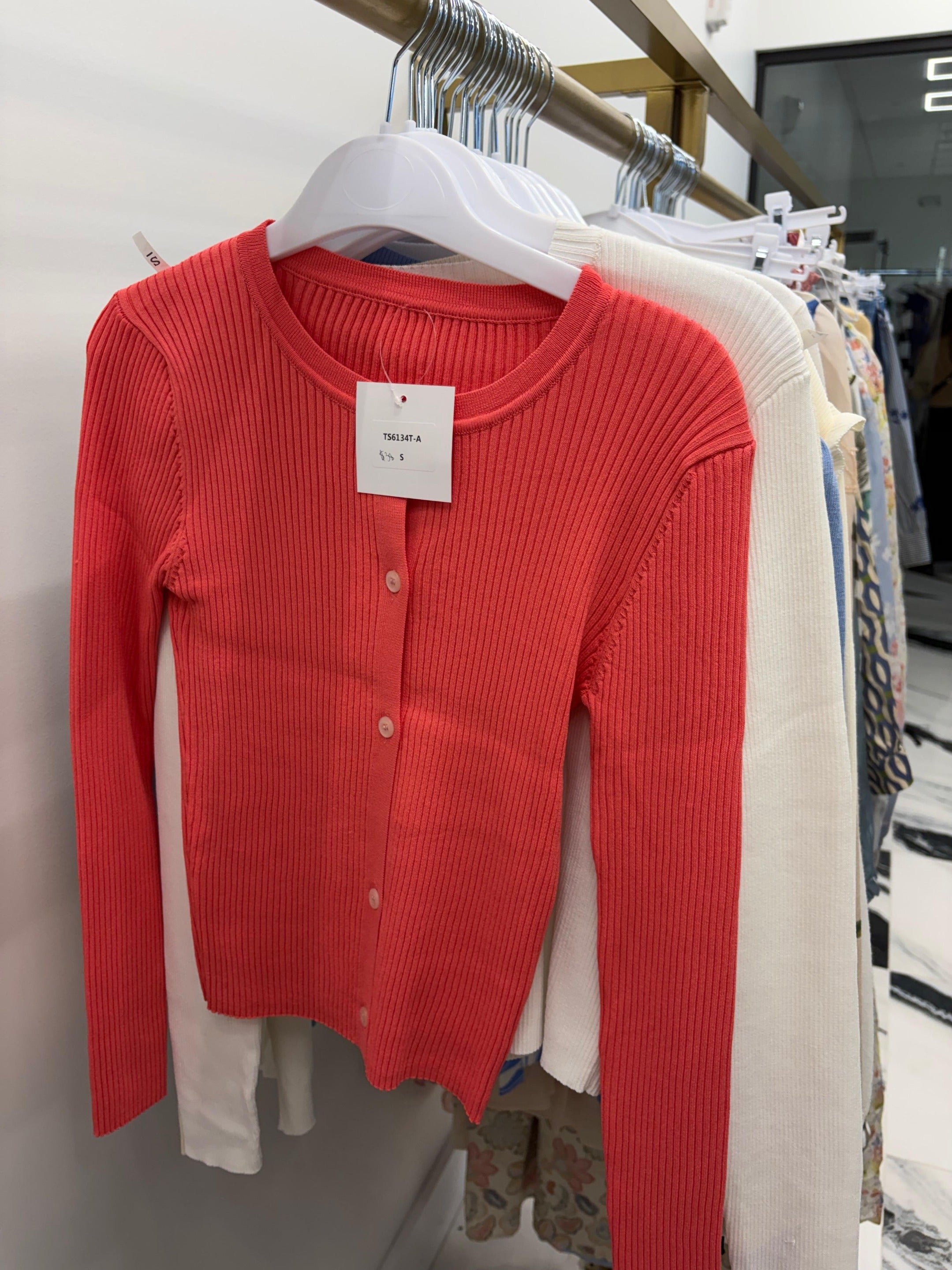 Hot Pink Knit Cardigan - TS6134T-A