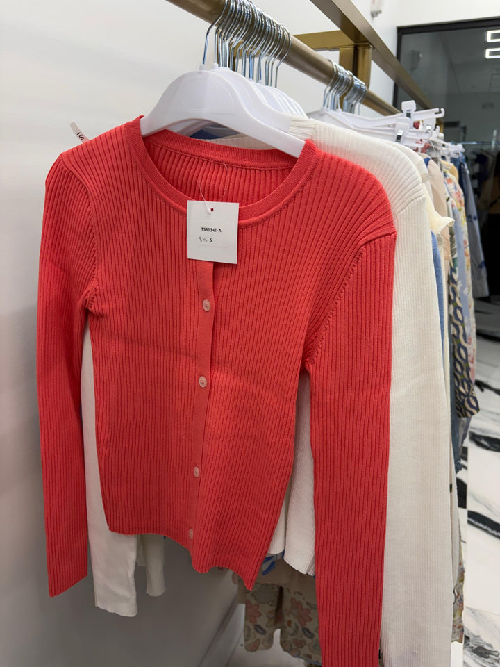 Hot Pink Knit Cardigan - TS6134T-A