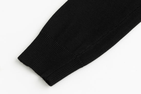 Black And Yellow Printed Drawstring Dress With Overlay Cardigan