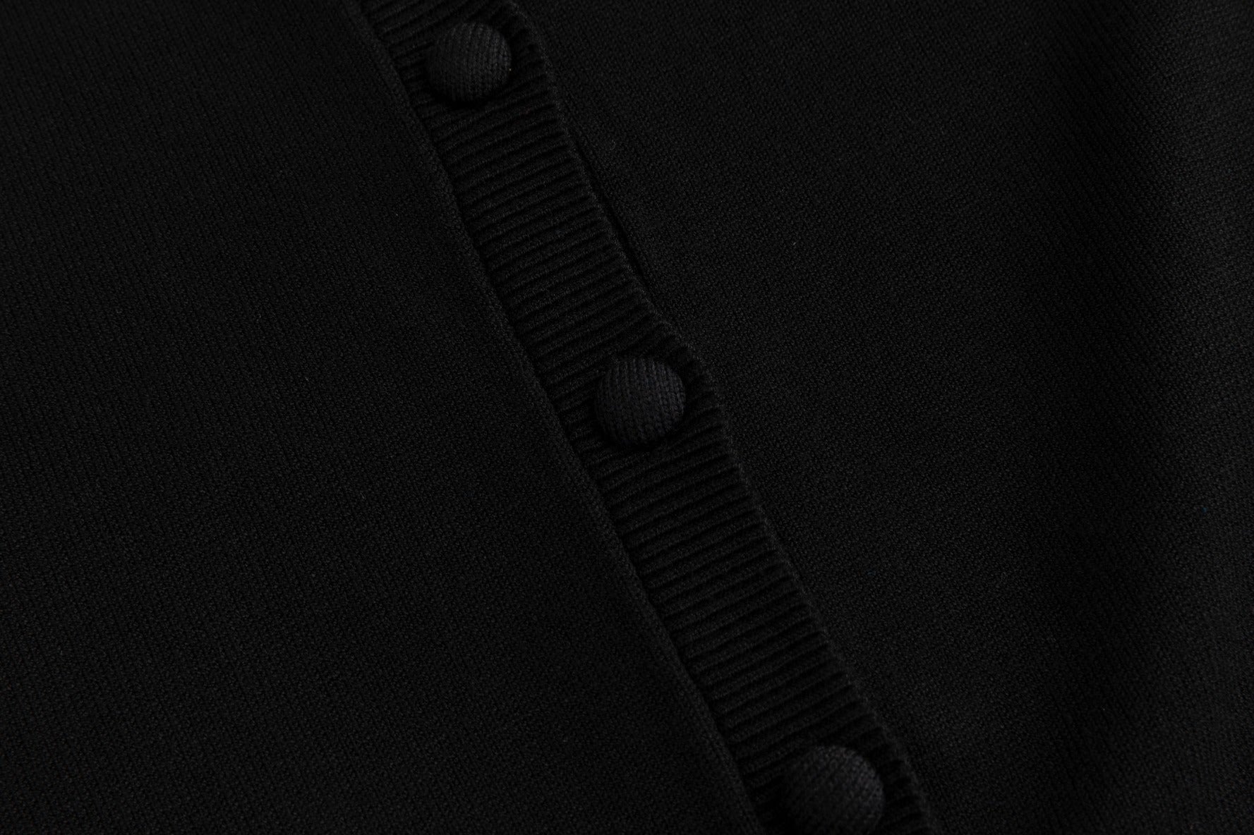 Black And Yellow Printed Drawstring Dress With Overlay Cardigan