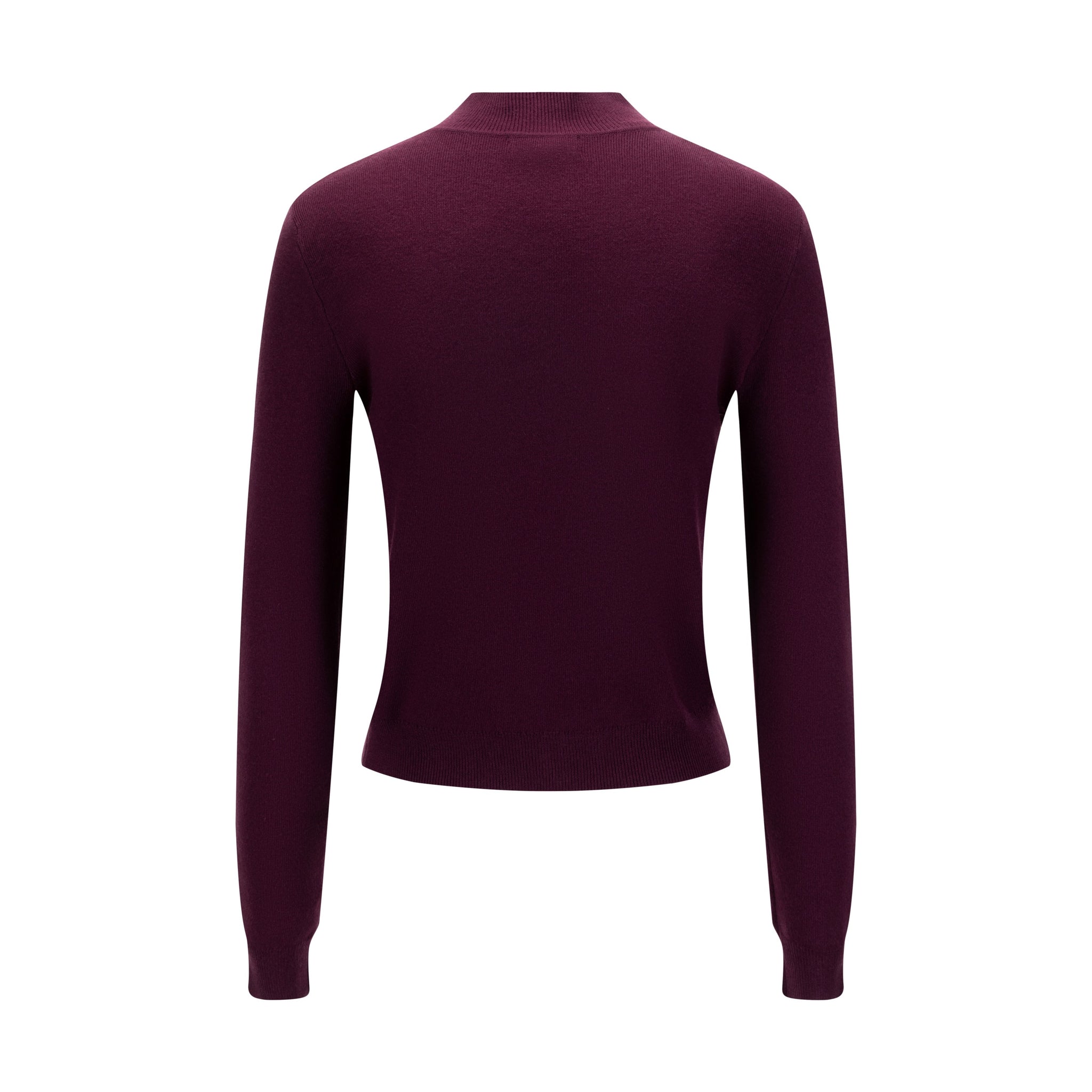 Burgundy Knit Mock Neck Top
