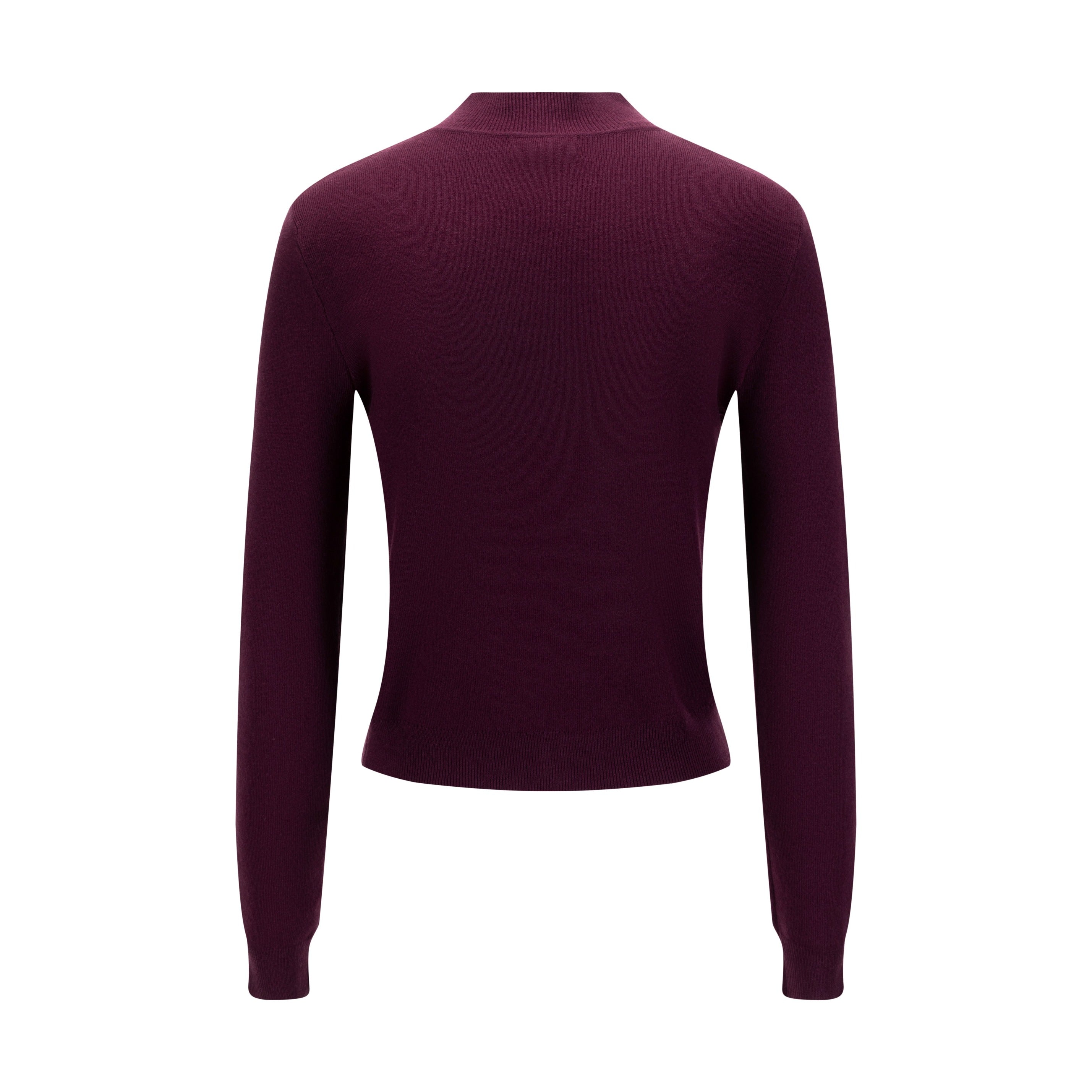 Burgundy Knit Mock Neck Top