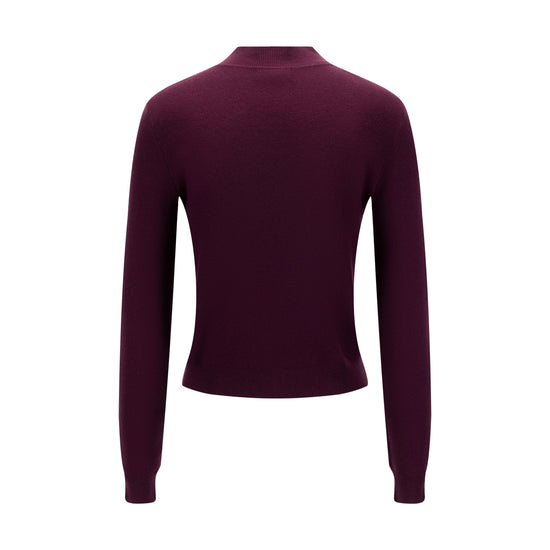 Burgundy Knit Mock Neck Top