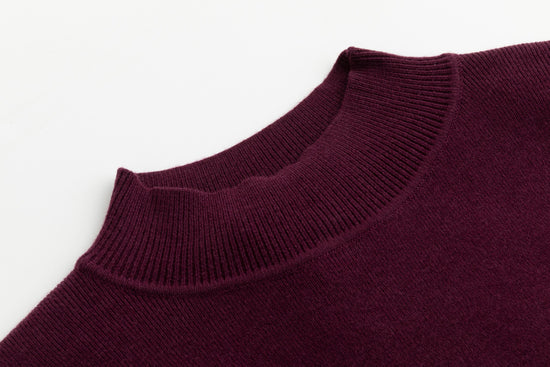 Burgundy Knit Mock Neck Top