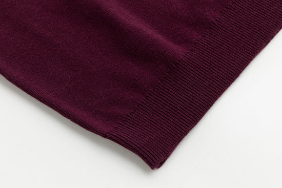 Burgundy Knit Mock Neck Top