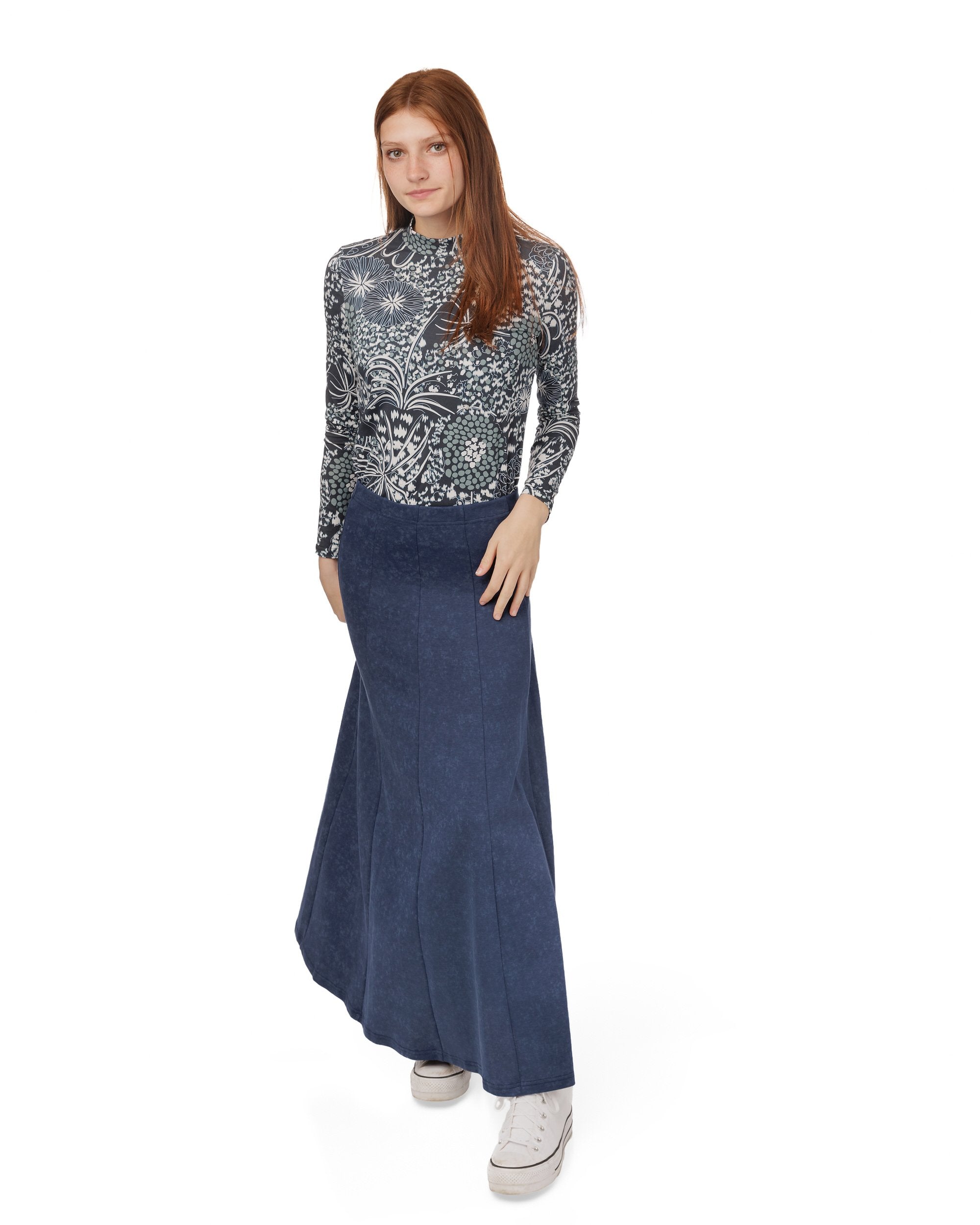 Panelled Skirt - Blue Wash