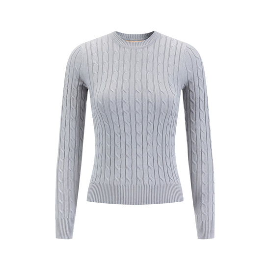 Cable Knit Sweater - Light Gray